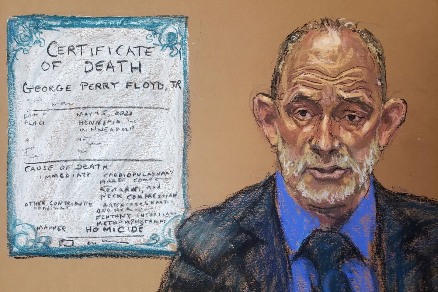 Den pensionerede overlæge David Fowler mener, at hjerteproblemer kan være årsagen til George Floyds død i maj sidste år. Jane Rosenberg/Reuters