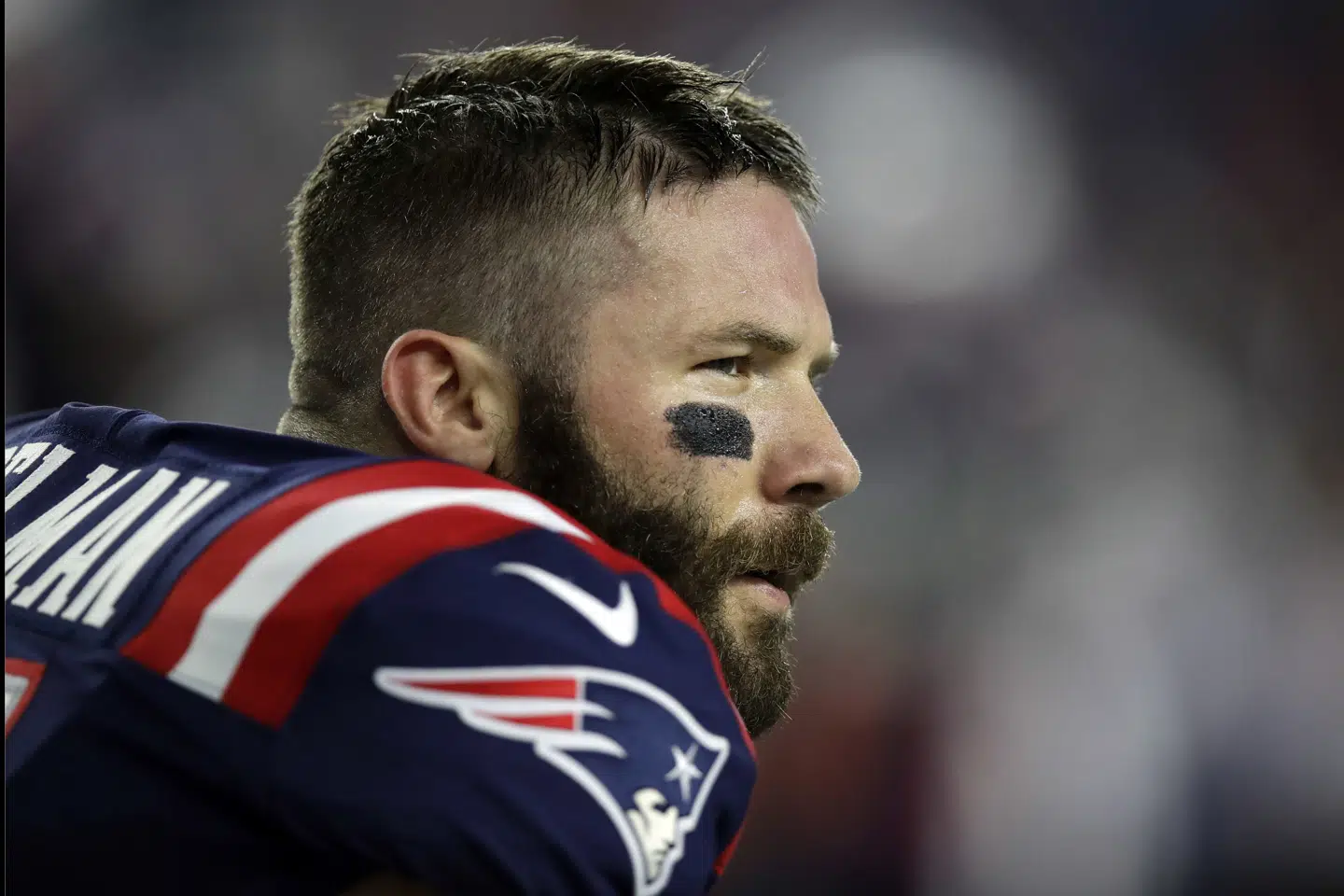 New England Patriots' wide receiver Julian Edelman går på pension, meddeler han mandag. (Arkivfoto) Charles Krupa/Ritzau Scanpix