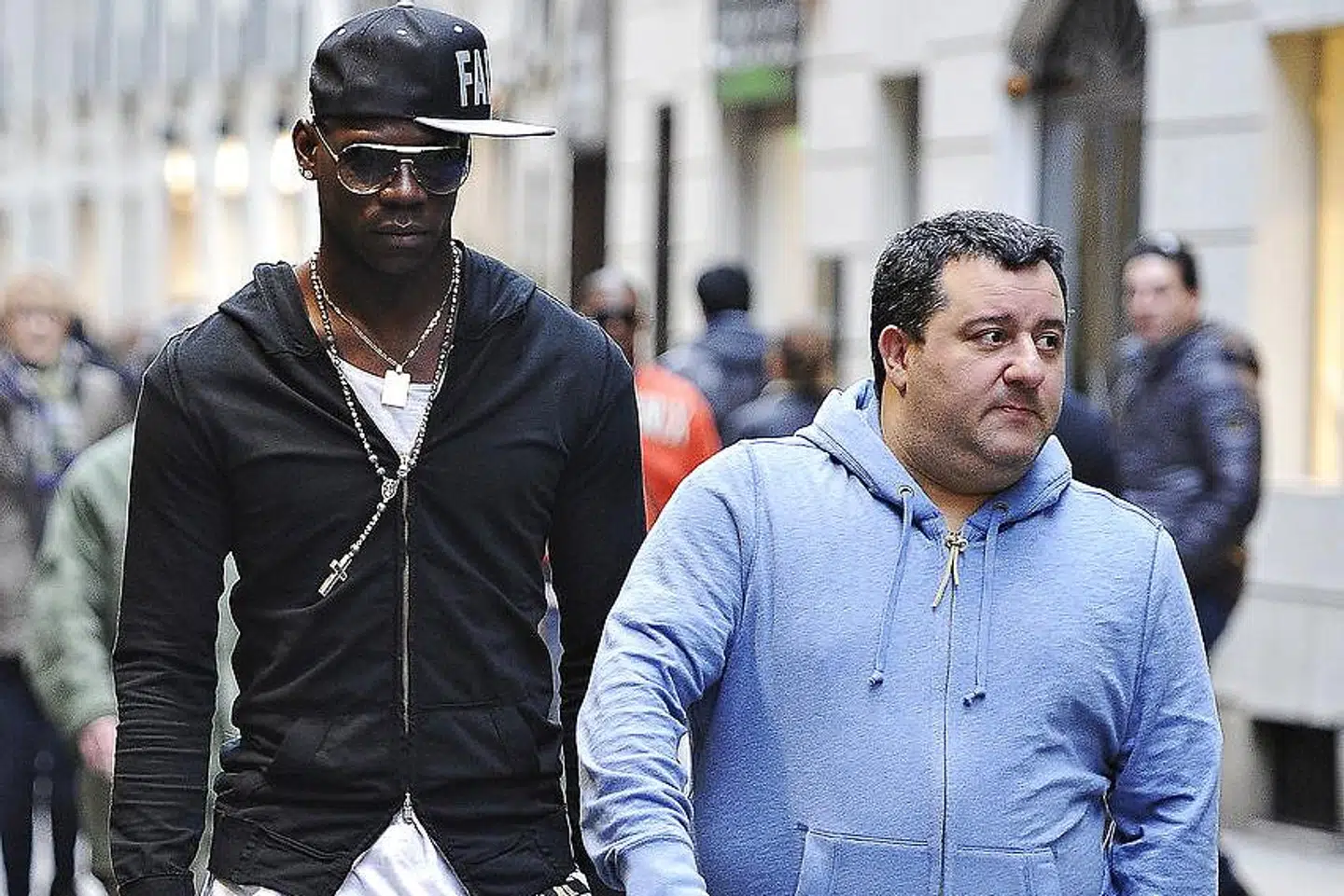 Agent Mino Raiola og Mario Balotelli.