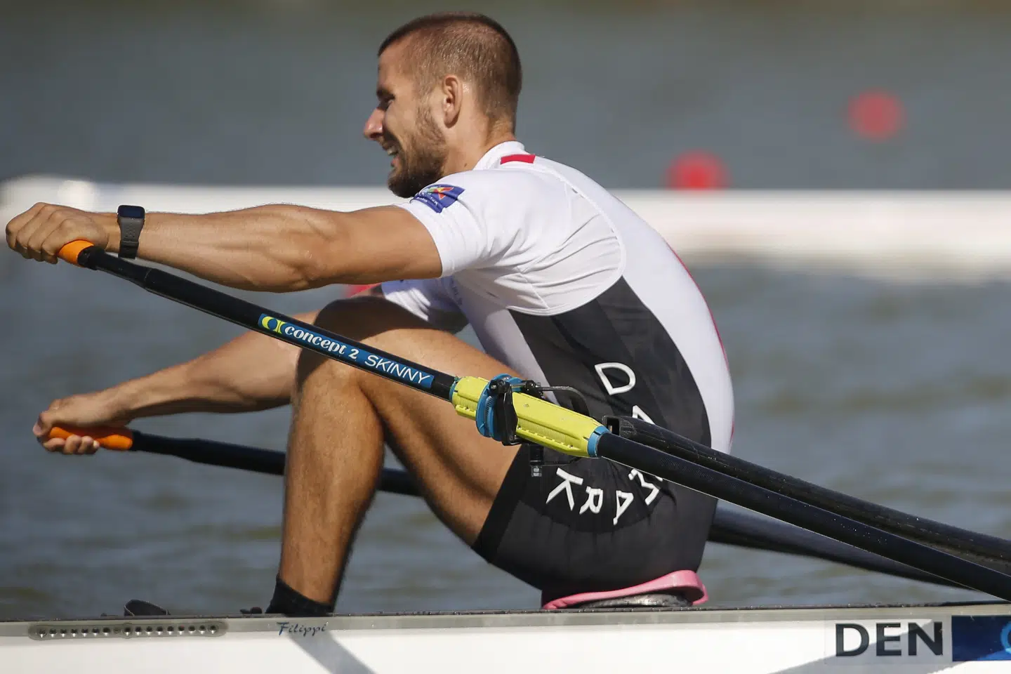Sverri Nielsen blev søndag nummer to ved EM i singlesculler i den norditalienske by Varese. Finalen blev vundet af tyske Oliver Zeidler. (Arkivfoto) Darko Vojinovic/Ritzau Scanpix