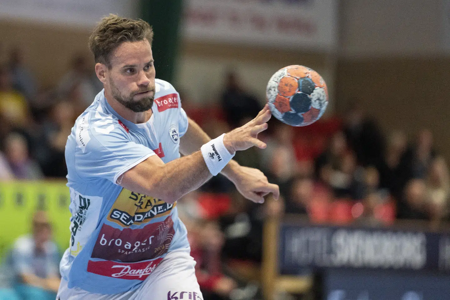 Thomas Mogensen og resten af Sønderjyske-mandskabet leverede en overraskelse, da Bjerringbro-Silkeborg blev besejret i slutspillet. (Arkivfoto) Claus Fisker/Ritzau Scanpix