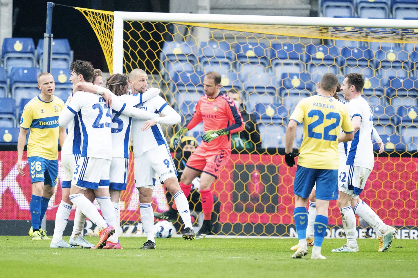 FC København kunne juble over en af holdets tre scoringer i 3-1-sejren over Brøndby i Superligaen. Claus Bech/Ritzau Scanpix