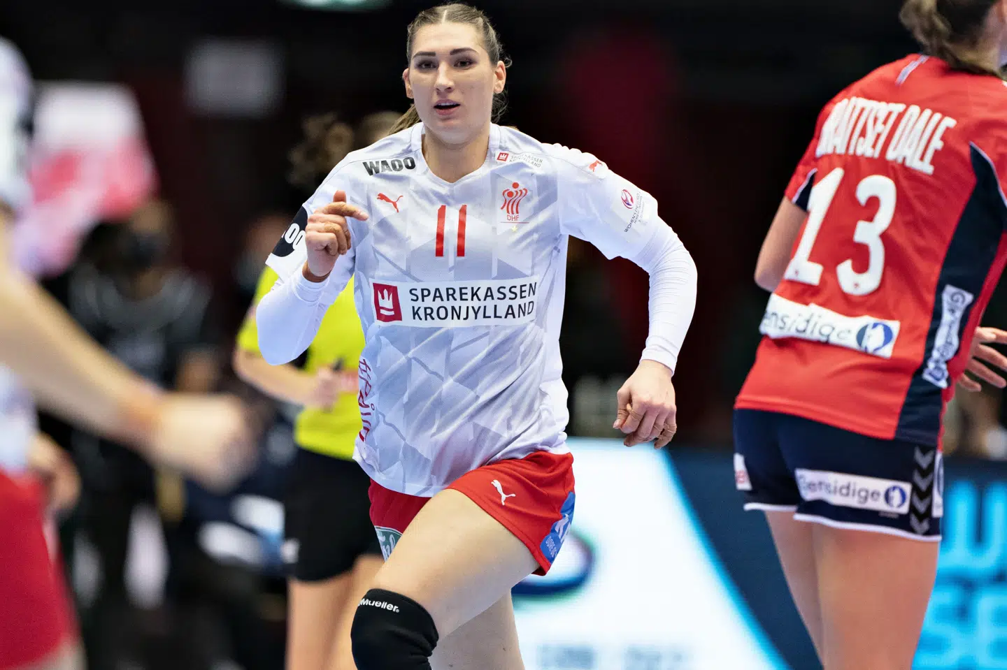 Line Haugsted ses her under EM-semifinalen mod Norge i december. Henning Bagger/Ritzau Scanpix