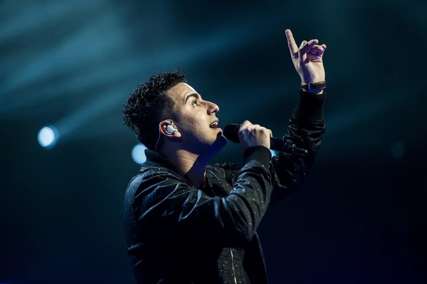 Basim fik kickstartet sin musikkarriere i 2008, da han blev nummer fire i X Factor. Her ses han til en gæsteoptræden i semifinalen i X Factor i 2015, hvor han spillede sin sang Picture In A Frame. (Arkivfoto) Sophia Juliane Lydolph/Ritzau Scanpix