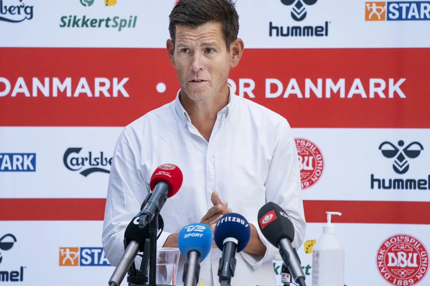 Kommunikationschef Jakob Høyer og Dansk Boldspil-Union undrer sig over, at Arbejdernes Landsbank ønsker at udtræde af samarbejdsaftalen mellem de to parter. (Arkivfoto) Claus Bech/Ritzau Scanpix