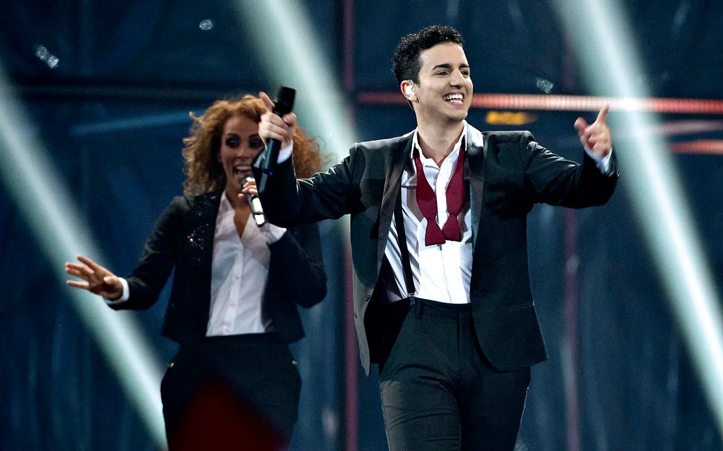 Basim represending Denmark performs "Cliche Love Song" during grand final of the 59th annual Eurovision Song Contest at the B&W Hallerne in Copenhagen, Denmark, 10 May 2014. ./ Scanpix Denmark /Keld Navntoft