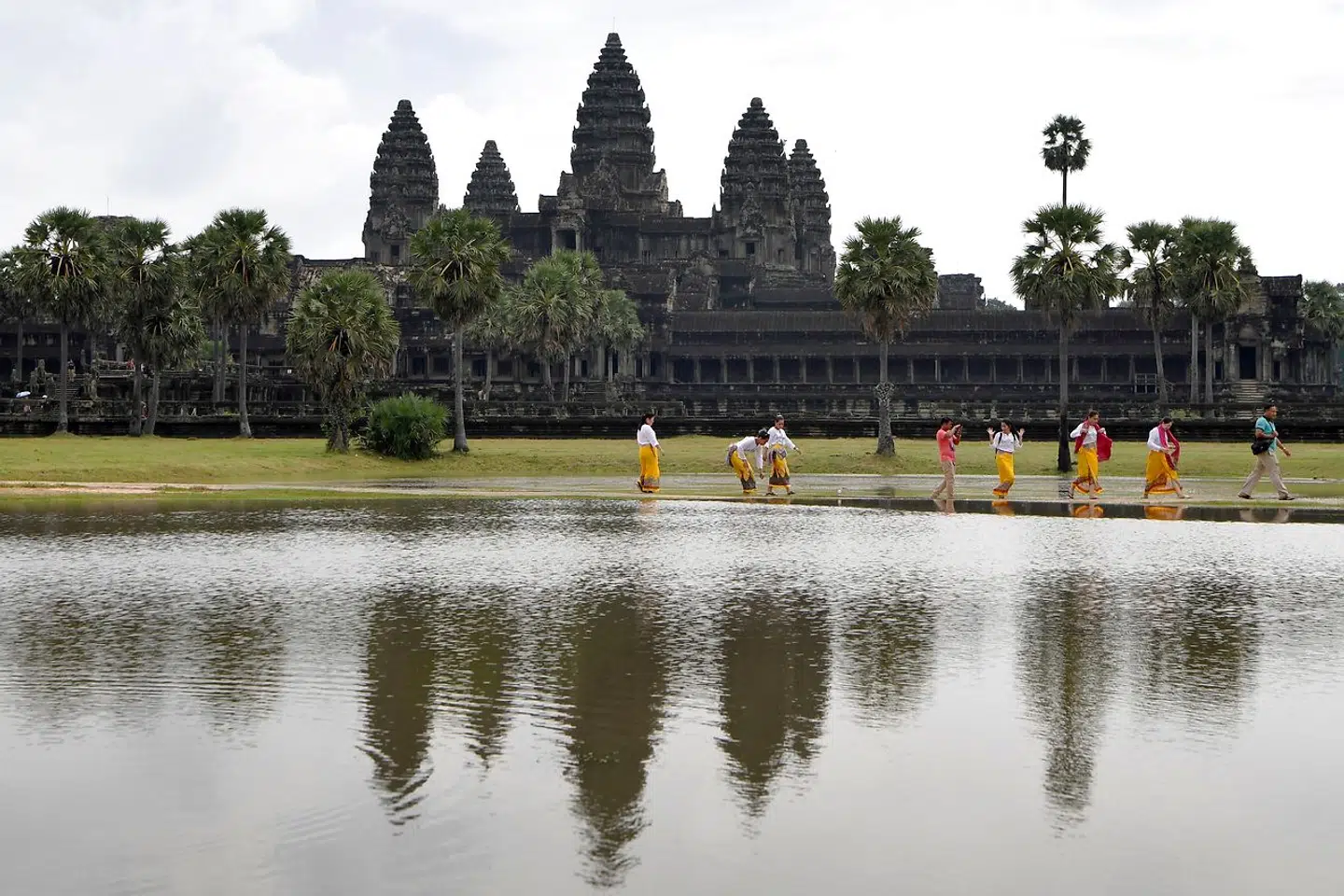 Der kommer ikke mange turister til templerne ved Angkor Wat under coronapandemien.