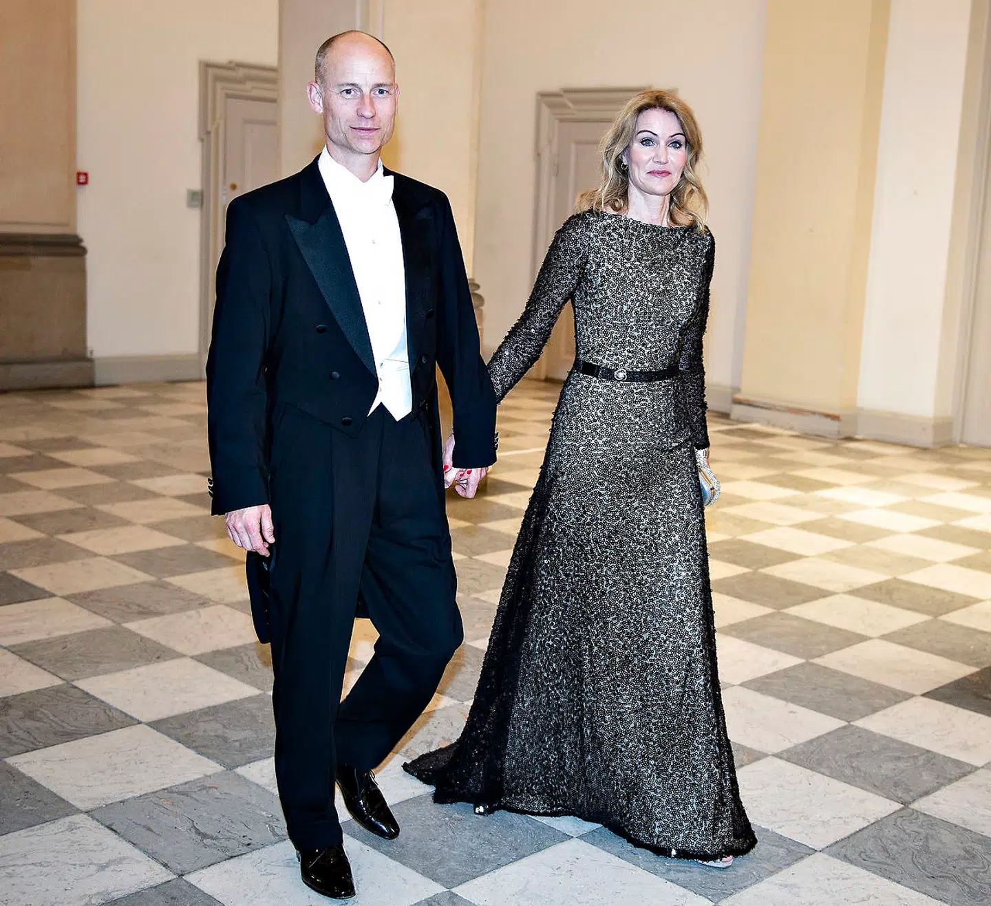 Helle Thorning-Schmidt og Steven Kinnock ved gallataffel på Christiansborg Slot i anledning af kronprinsens 50 års fødselsdag, lørdag den 26. maj 2018.. (Foto: Henning Bagger/Ritzau Scanpix)