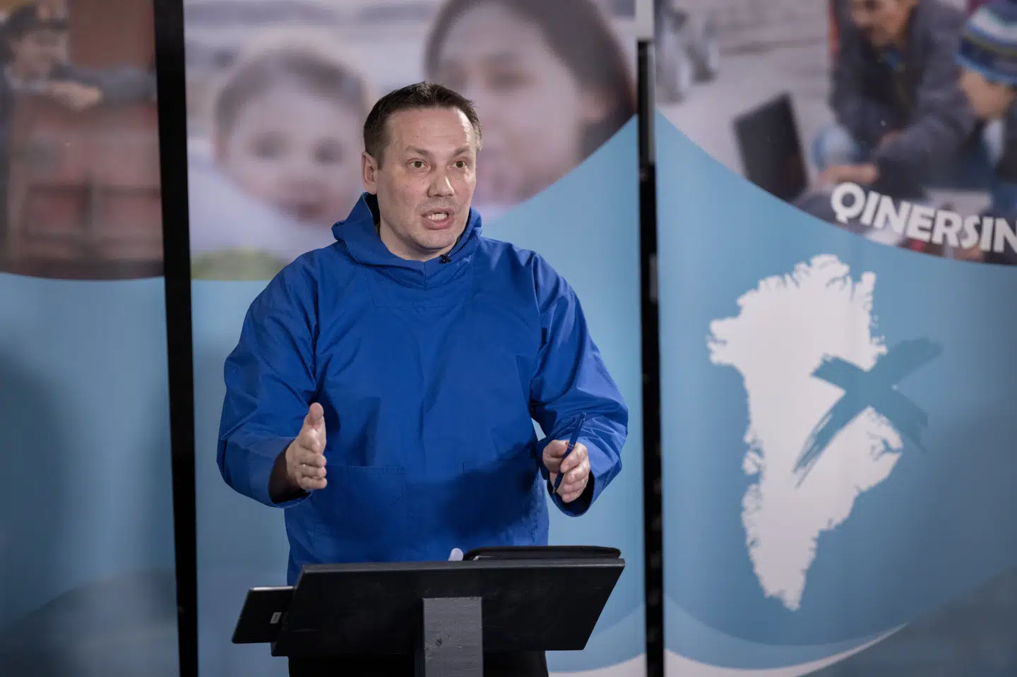 Siumut-formand Erik Jensen overtog posten i november fra Kim Kielsen, der alligevel fortsatte som regeringschef. (Arkivfoto). Christian Klindt Sølbeck/Ritzau Scanpix