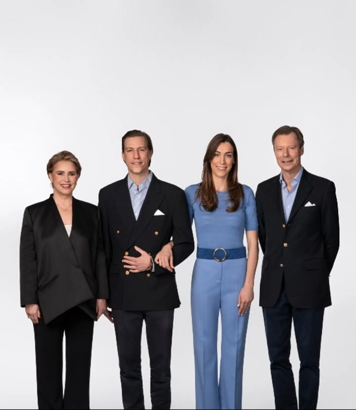 Storhertuginde Maria Teresa og storhertug Henri sammen med det kommende ægtepar.