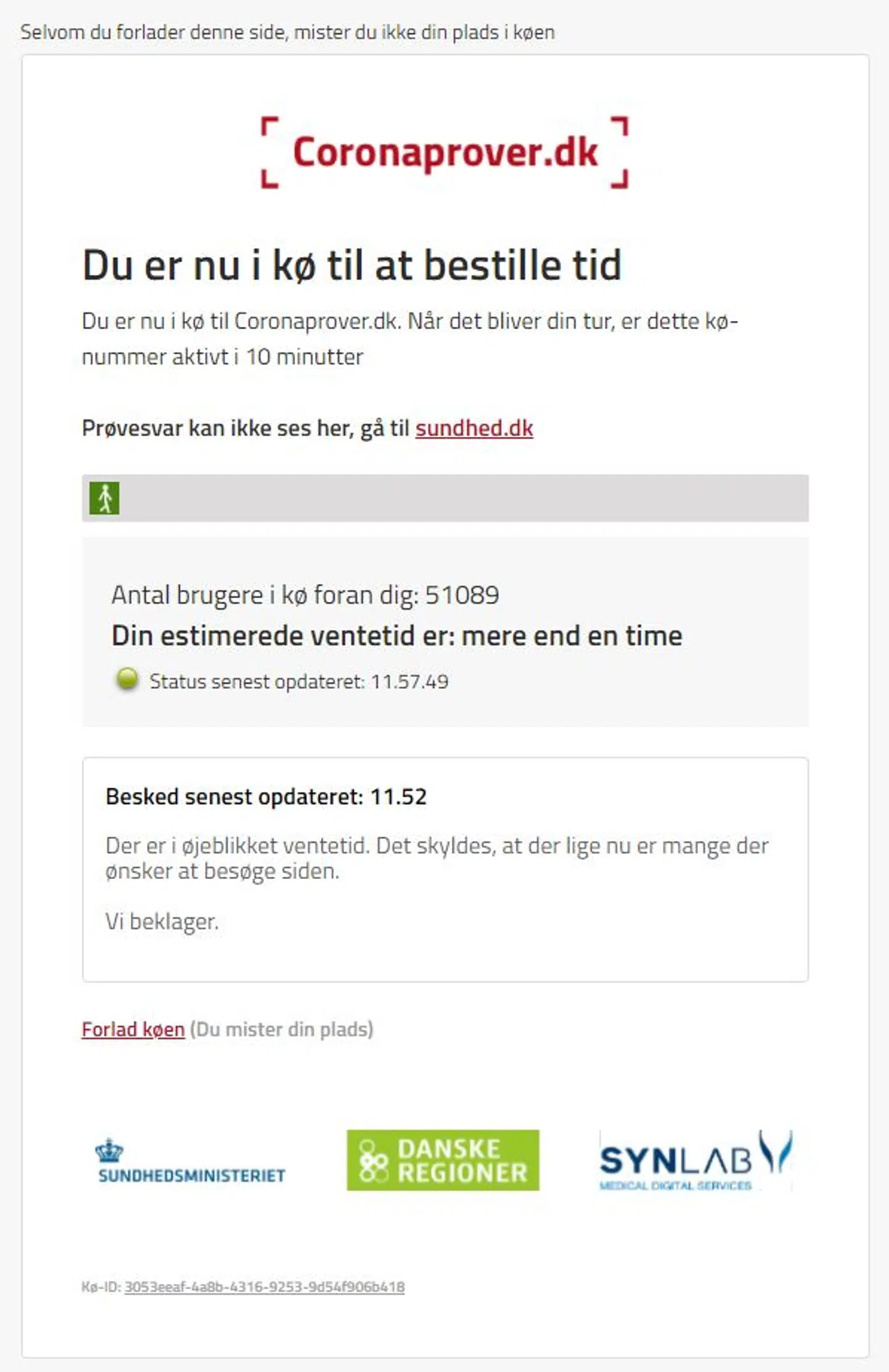 Billede fra Coronaprøver.