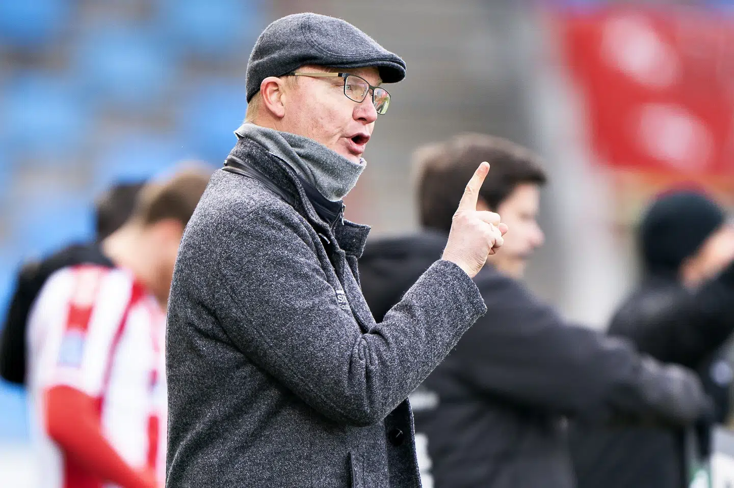 Sønderjyskes træner Glen Riddersholm måtte se til, da hans hold for anden kamp i træk led et nederlag. Henning Bagger/Ritzau Scanpix