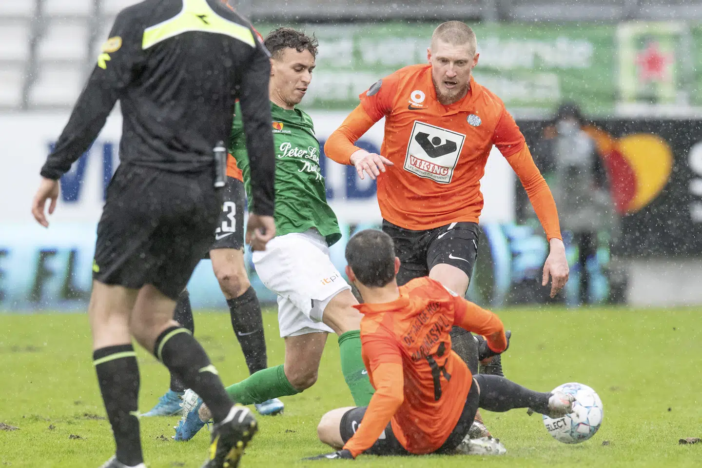 Joni Kauko satte første mål ind for Esbjerg i 3-1-sejren mod Fredericia. Bo Amstrup/Ritzau Scanpix