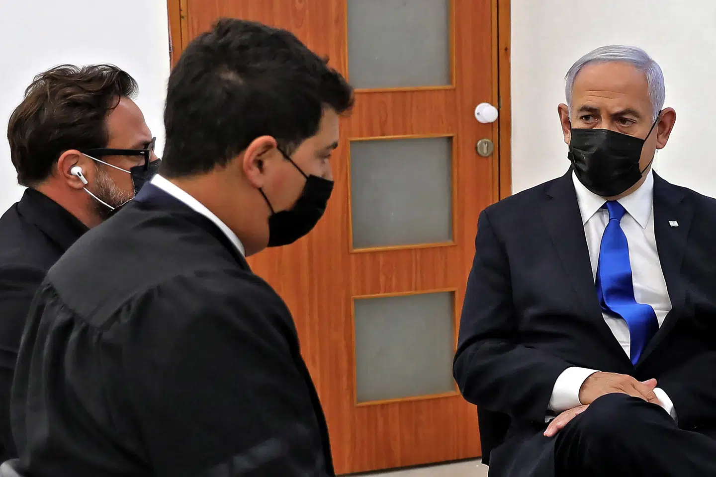 Israels premierminister, Benjamin Netanyahu, var i retten mandag i forbindelse med en korruptionssag mod ham. Abir Sultan/Ritzau Scanpix