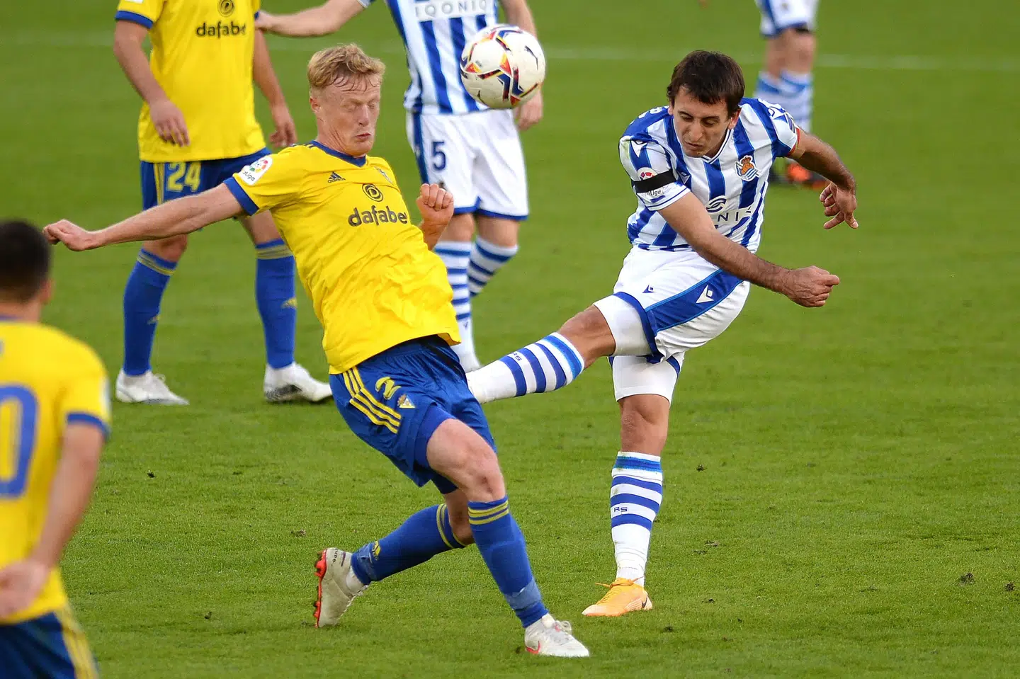 Jens Jönsson spillede fuld tid i kaos-kampen mod Valencia søndag. Cristina Quicler/Ritzau Scanpix