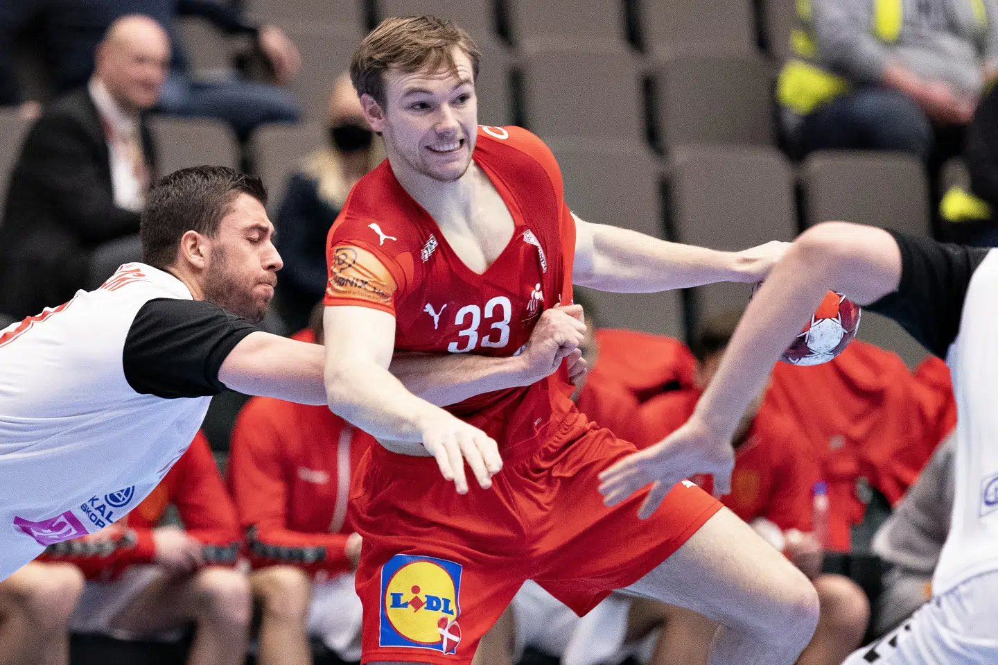 Mathias Gidsel fik slutrundedebut på det danske landshold ved VM i januar. (Arkivfoto) Henning Bagger/Ritzau Scanpix