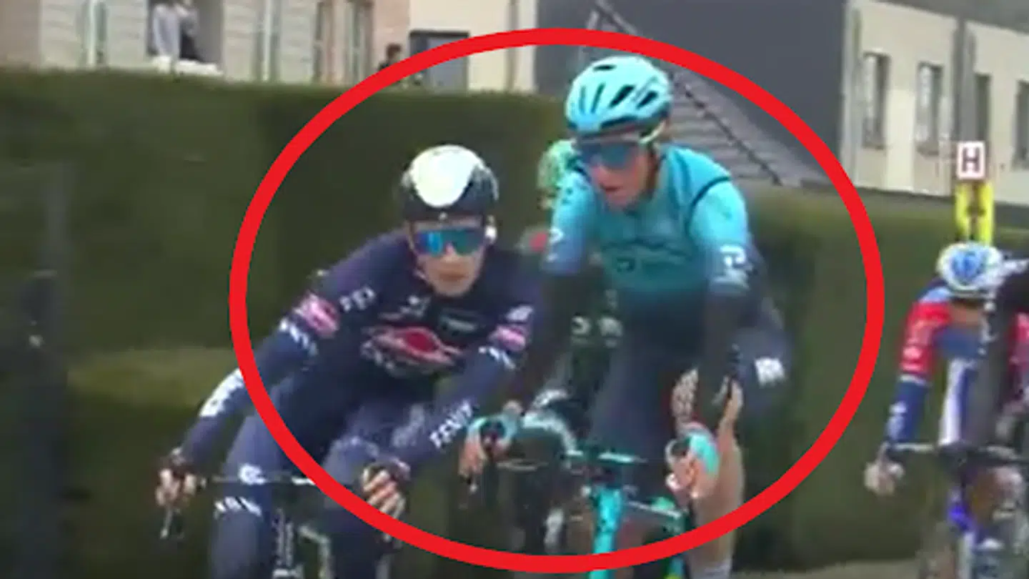 Situationen, der sendte både Otto Vergaerde fra Alpecin-Fenix og Yevgeniy Fedorov fra Astana smidt ud af årets Flandern Rundt.