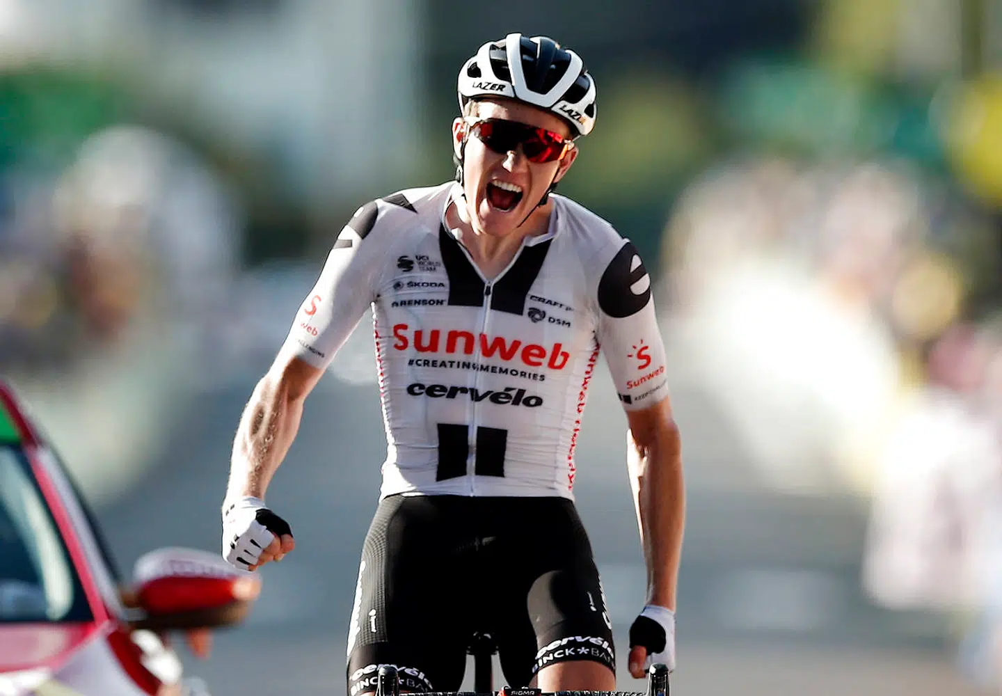 Giga-triumf: Søren Kragh Andersen henter sin anden etapesejr ved Tour de France 2020.