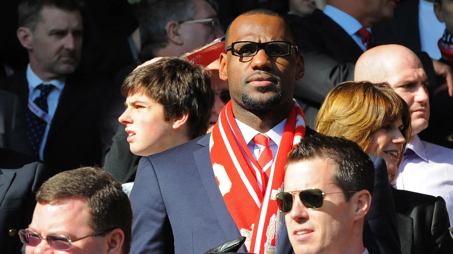 LeBron James på Anfield for at se Liverpool spille.