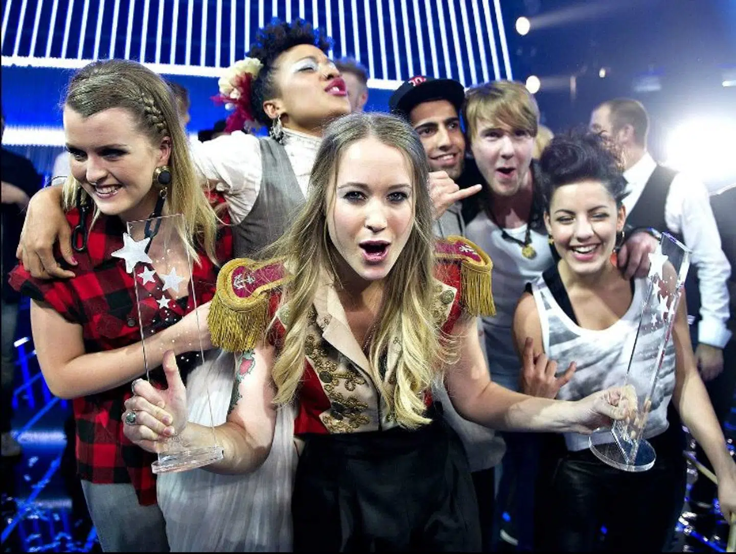 Så glade var de, da de i 2012 blev udråbt til vindere af Dansk Melodi Grand Prix.