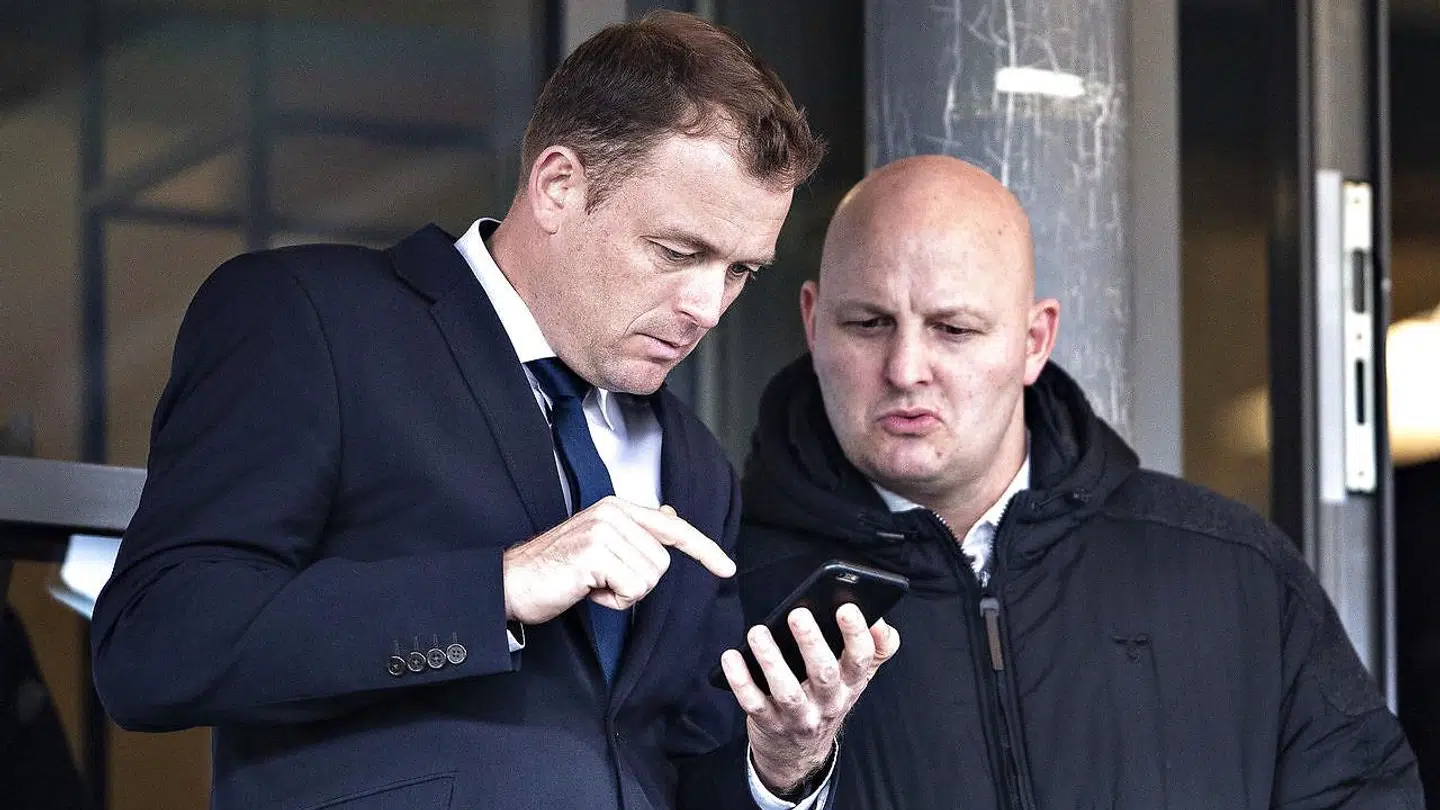 AGFs direktør Jacob Nielsen sammen med den tidligere sportschef Peter Christiansen, der nu står med det sportslige ansvar i FC København.