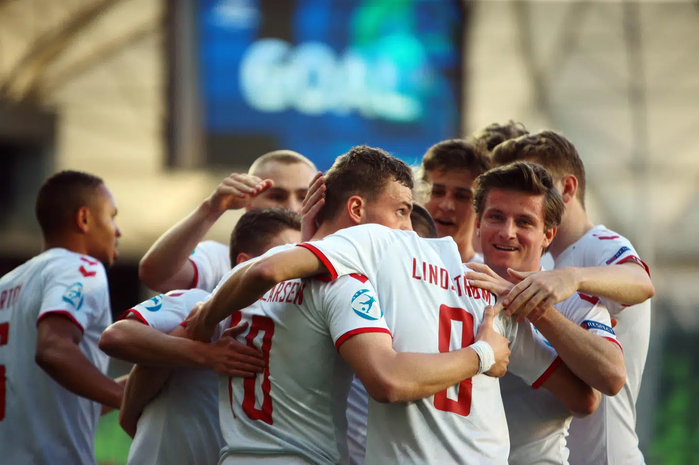 Det danske U21-landshold er klar til kvartfinalerne ved EM, hvor Tyskland venter. Ferenc Isza/Ritzau Scanpix