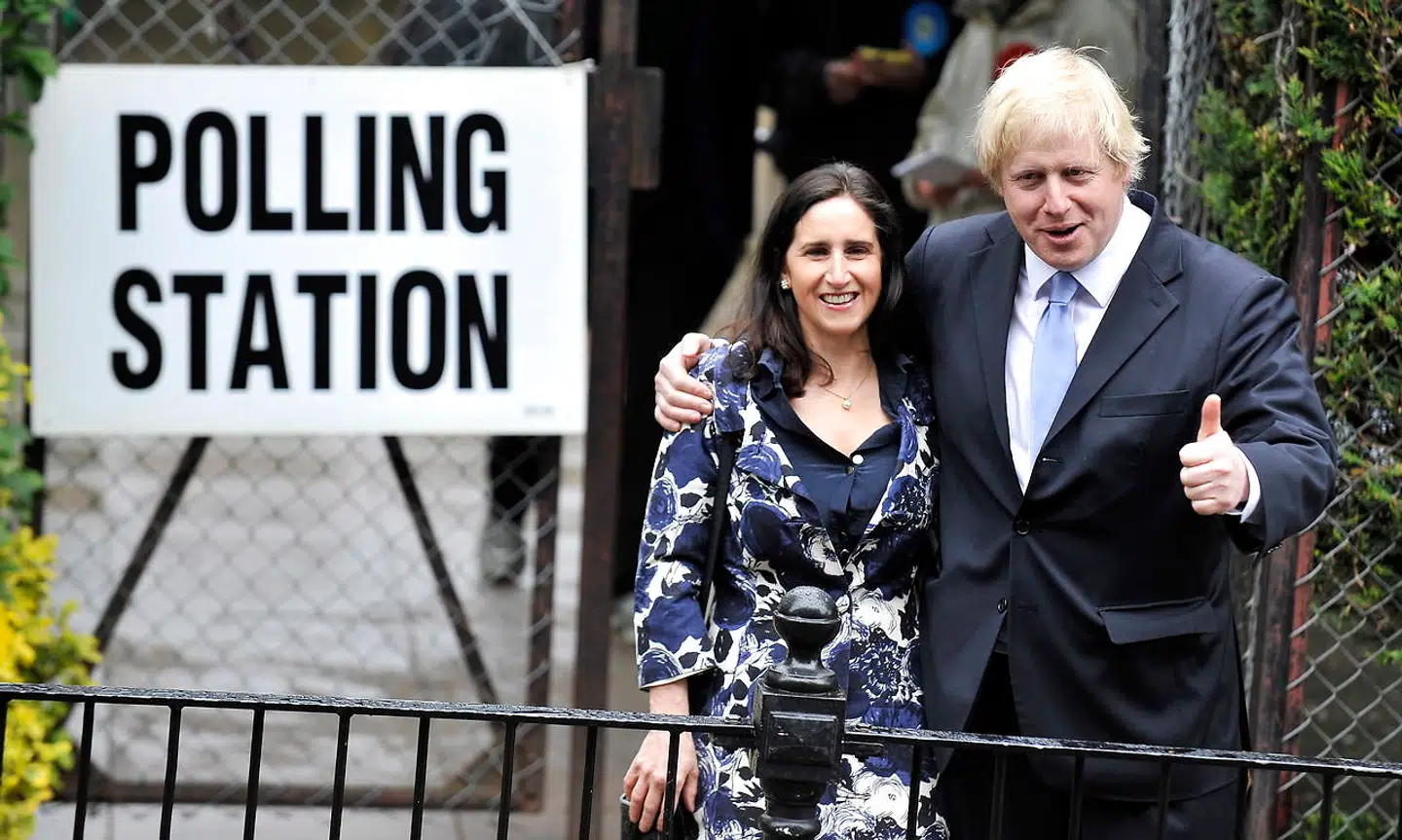Boris Johnson med hustruen Marina Wheeler, som han var gift med under forholdet til Jennifer Arcuri.