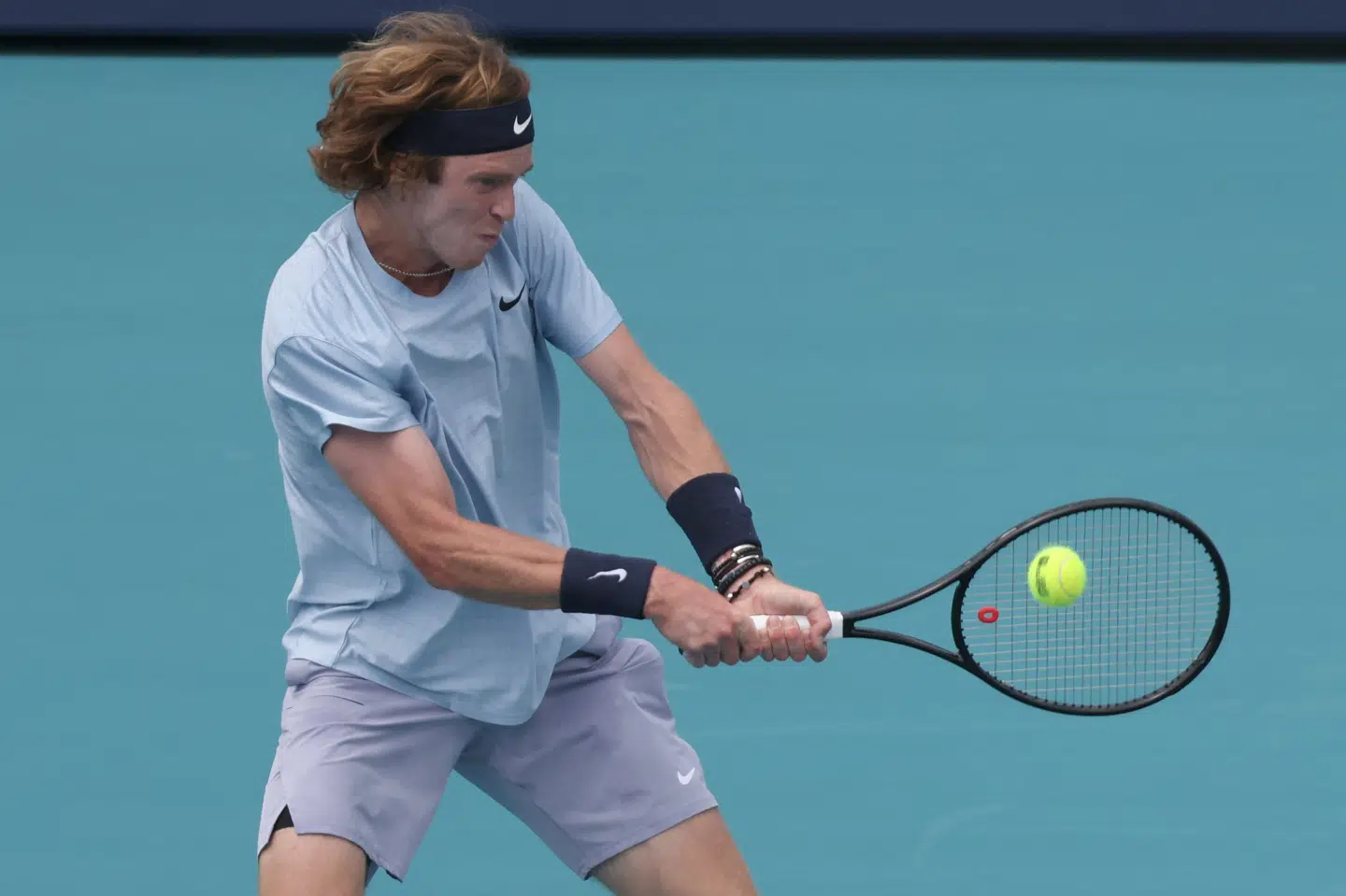Rublev har vist god form i 2021 - og det er mere end én gang gået ud over ungarske Márton Fucsovics, som bliver ved med at støde ind i russeren. Mark Brown/Ritzau Scanpix