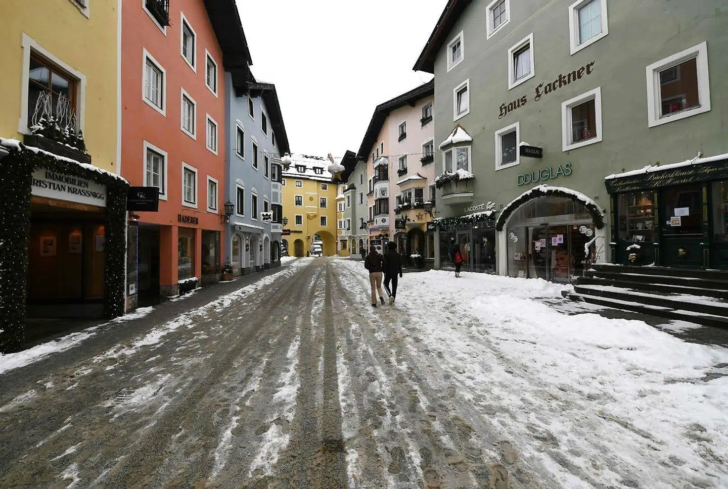 Mennesketomt i Kitzbühel i januar.