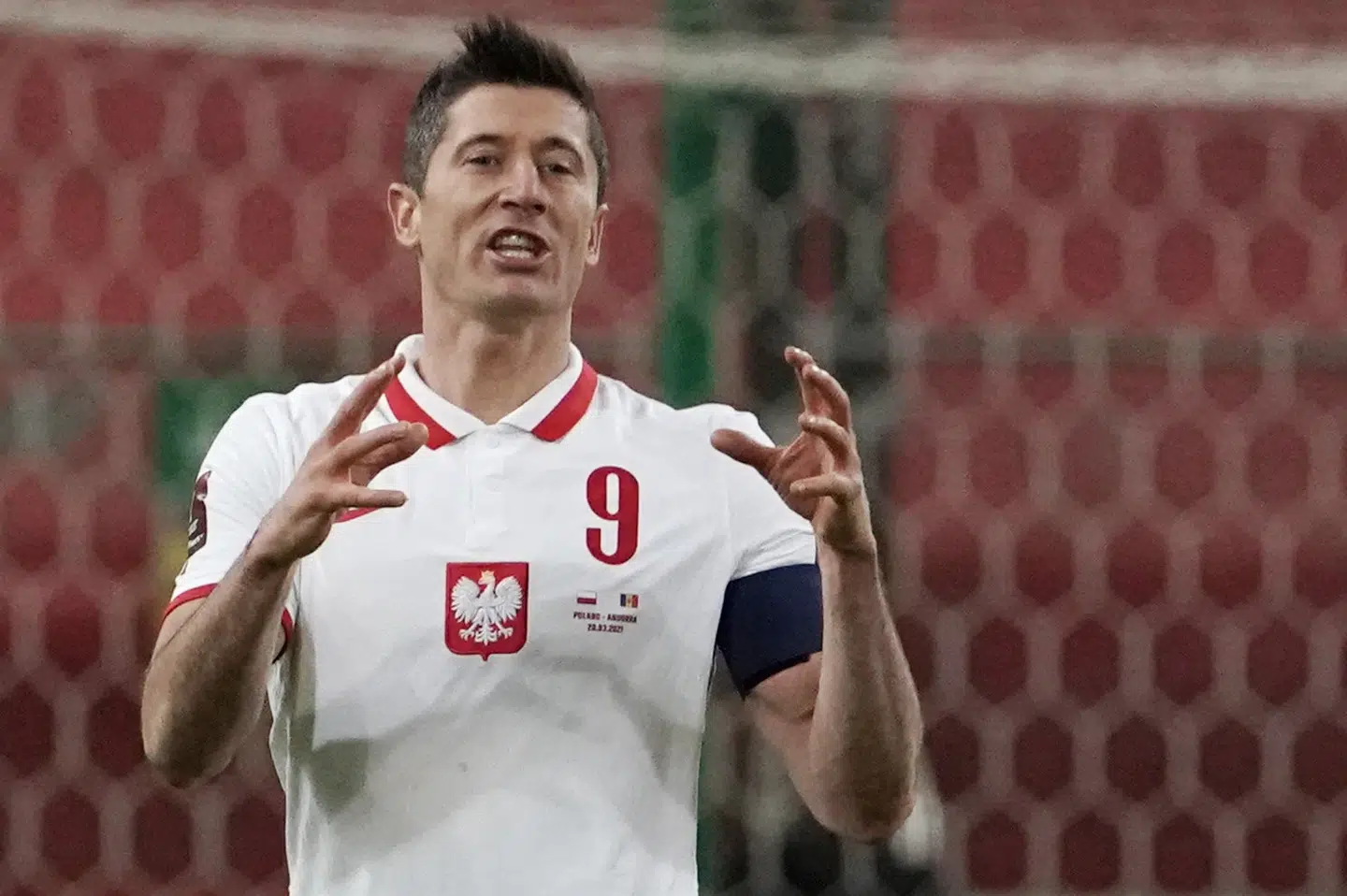 Robert Lewandowski scorede to mål mod Andorra og udgik med smerter i knæet. Aleksandra Szmigiel/Reuters