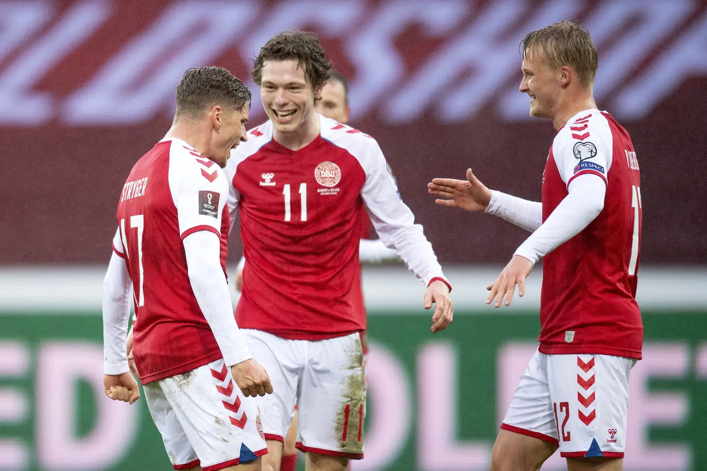 Jens Stryger Larsen, Andreas Skov Olsen og Kasper Dolberg fik alle chancen mod Moldova og greb den. Bo Amstrup/Ritzau Scanpix