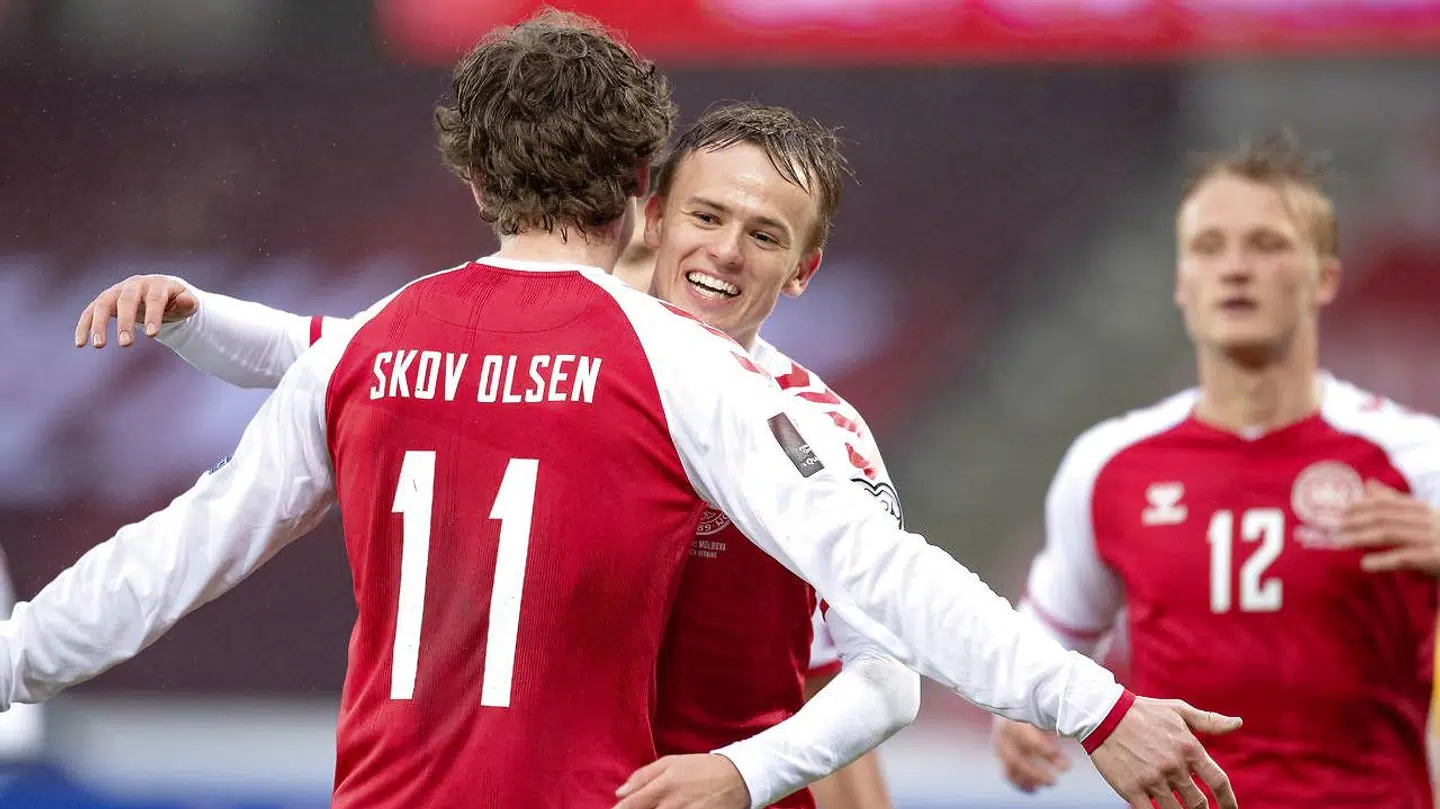 Damsgaard og Skov Olsen havde en formidabel aften mod Moldova.