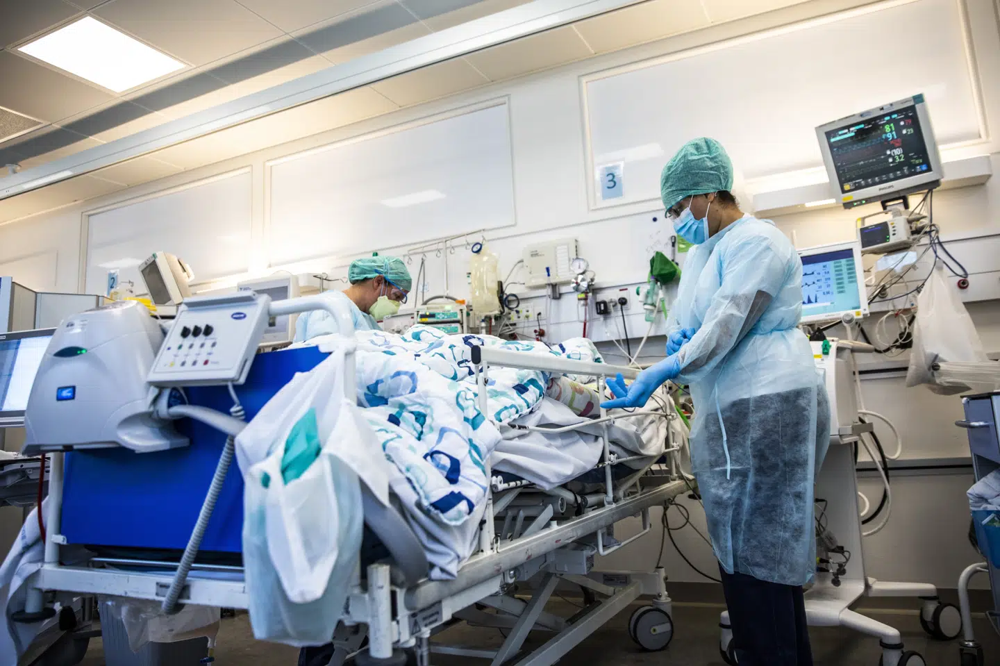 Ud af de 200 patienter, der aktuelt er indlagt med coronavirus, er cirka hver femte indlagt på en intensivafdeling. (Arkivfoto) ólafur Steinar Gestsson/Ritzau Scanpix