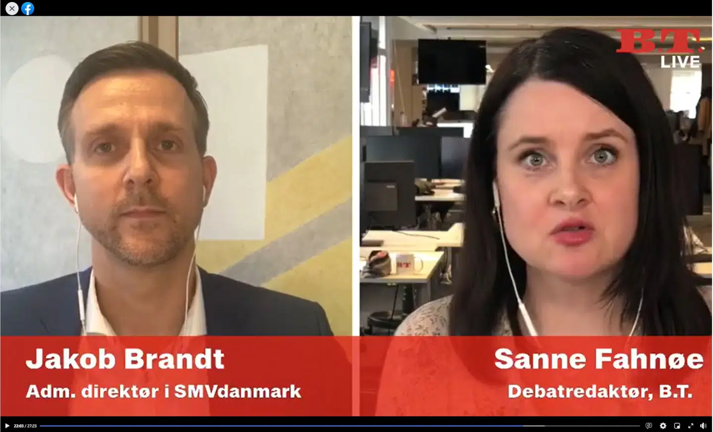 Jakob Brandt i Facebook Live.