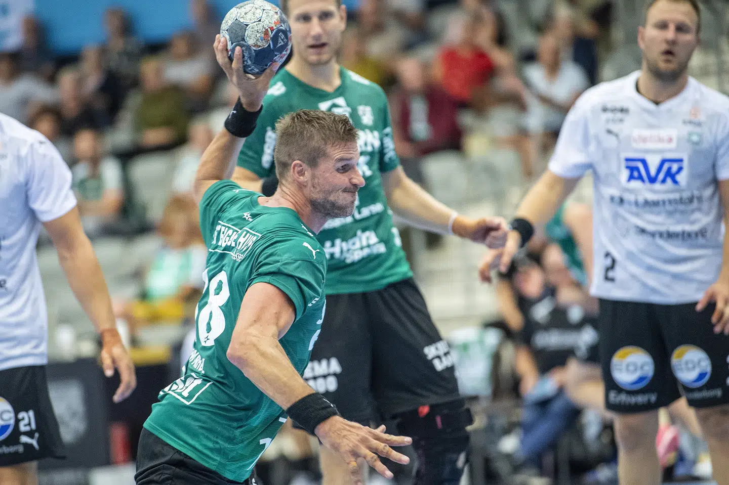 Bjarte Myrhol scorede otte gange på ni forsøg for Skjern. (arkiv) John Randeris/Ritzau Scanpix