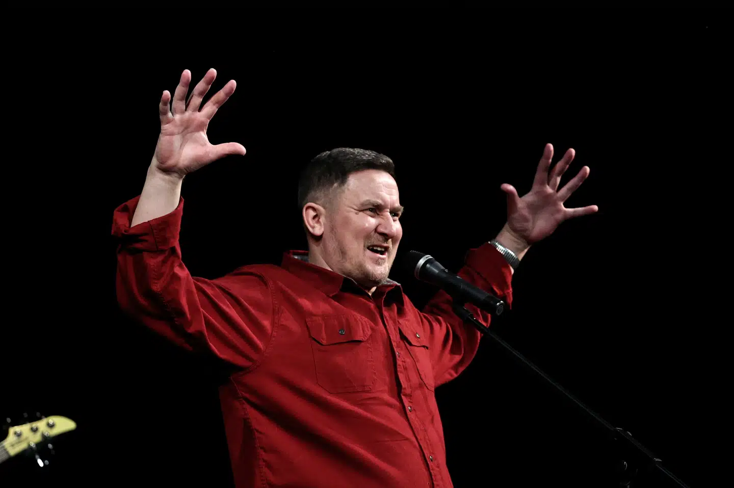 Det hviderussiske band Galasy ZMesta får ikke lov at stille op ved det europæiske melodigrandprix, fordi bandets sange tilsyneladende var for politiske. (Arkivfoto) Belta/Reuters