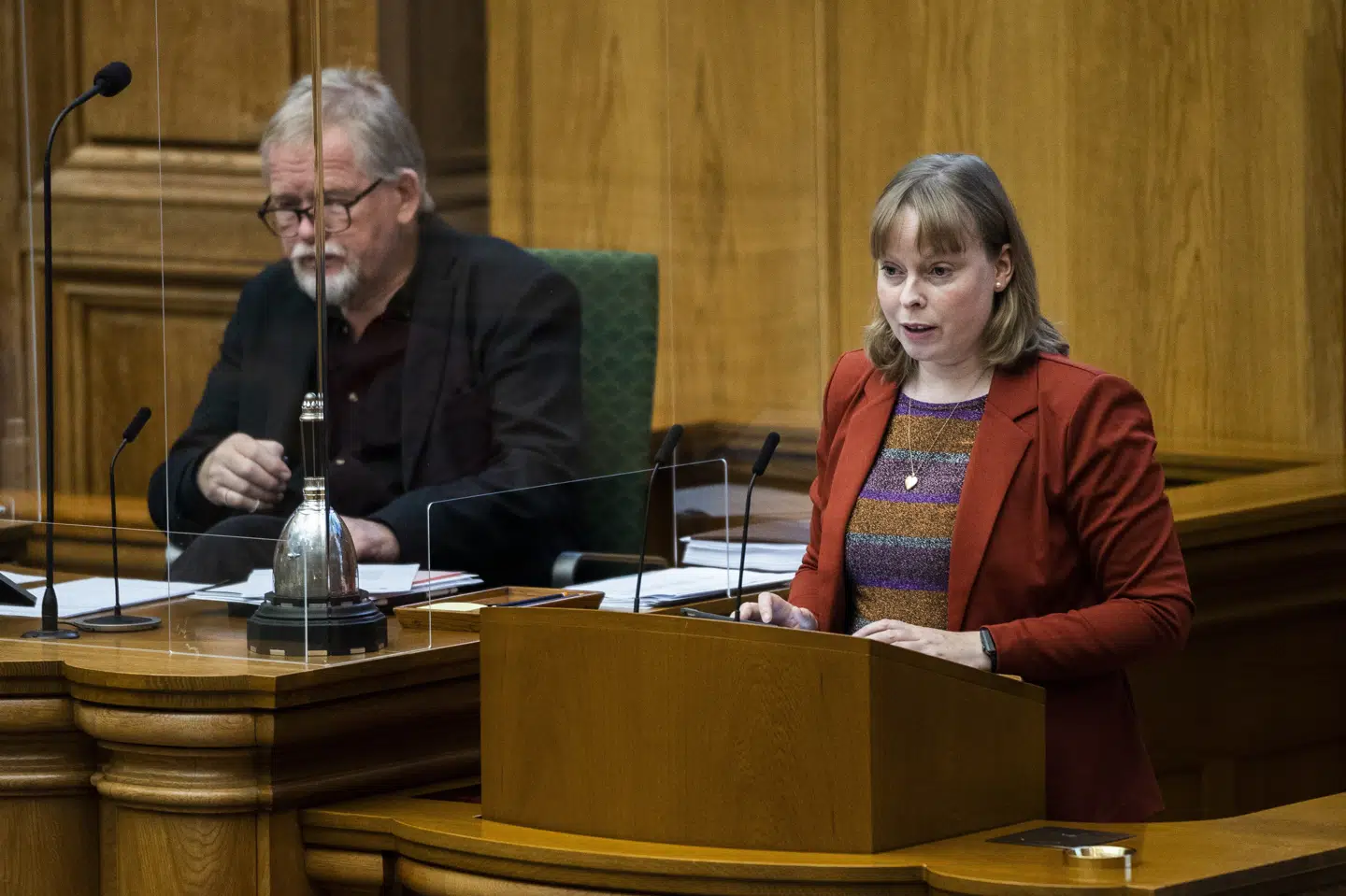 Kulturminister Joy Mogensen (S) har fredag fremlagt sit lovforslag, der skal udmønte et EU-direktiv og sætte rammerne for brugen af mediernes artikler på platforme såsom Facebook. (Arkivfoto) Martin Sylvest/Ritzau Scanpix