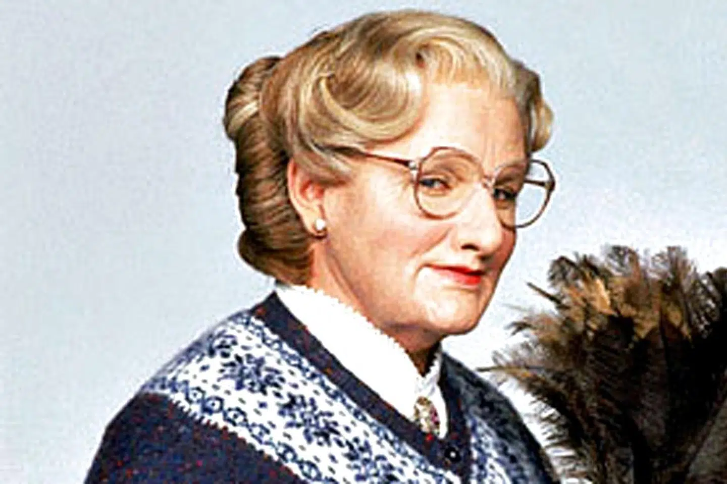 Robin Williams som Mrs. Doubtfire.