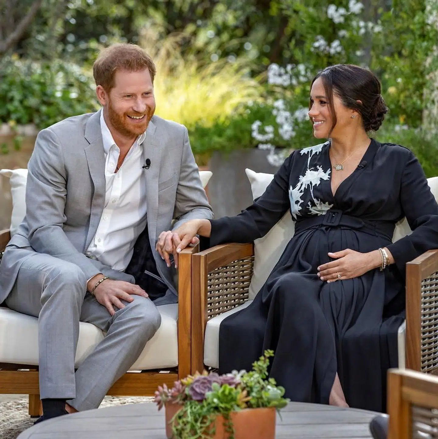 Prins Harry og hertuginde Meghan under Oprah-interview.