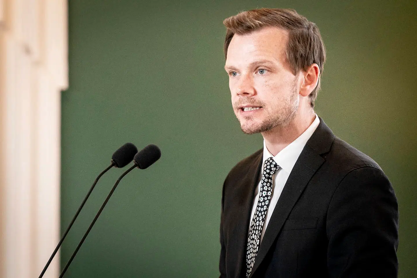 Beskæftigelsesminister Peter Hummelgaard under pressemøde om dansk økonomi og udbetaling af feriepenge i Finansministeriet i København onsdag 24. marts 2021. (Foto: Mads Claus Rasmussen/Ritzau Scanpix)