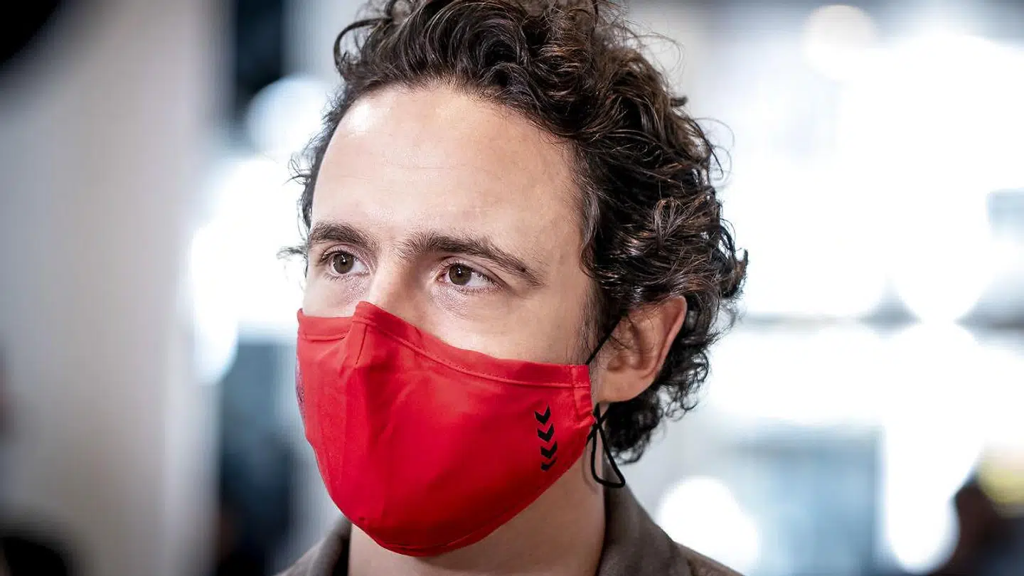 Thomas Delaney under Mixed Zone i Københavns Lufthavn inden afrejse til Israel, mandag 22. marts 2021.
