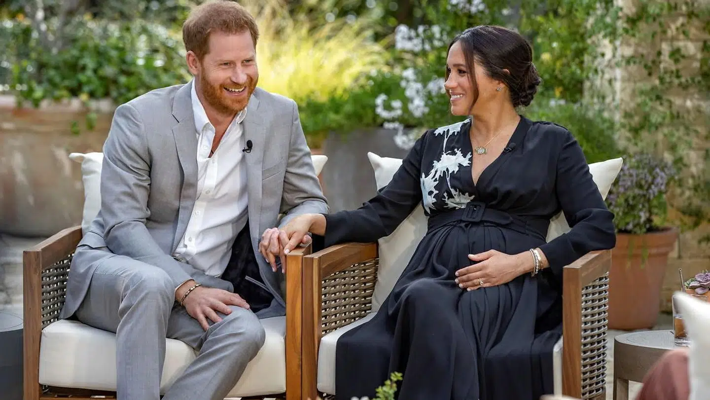 Prins Harry og Meghan under interviewet med Oprah Winfrey.