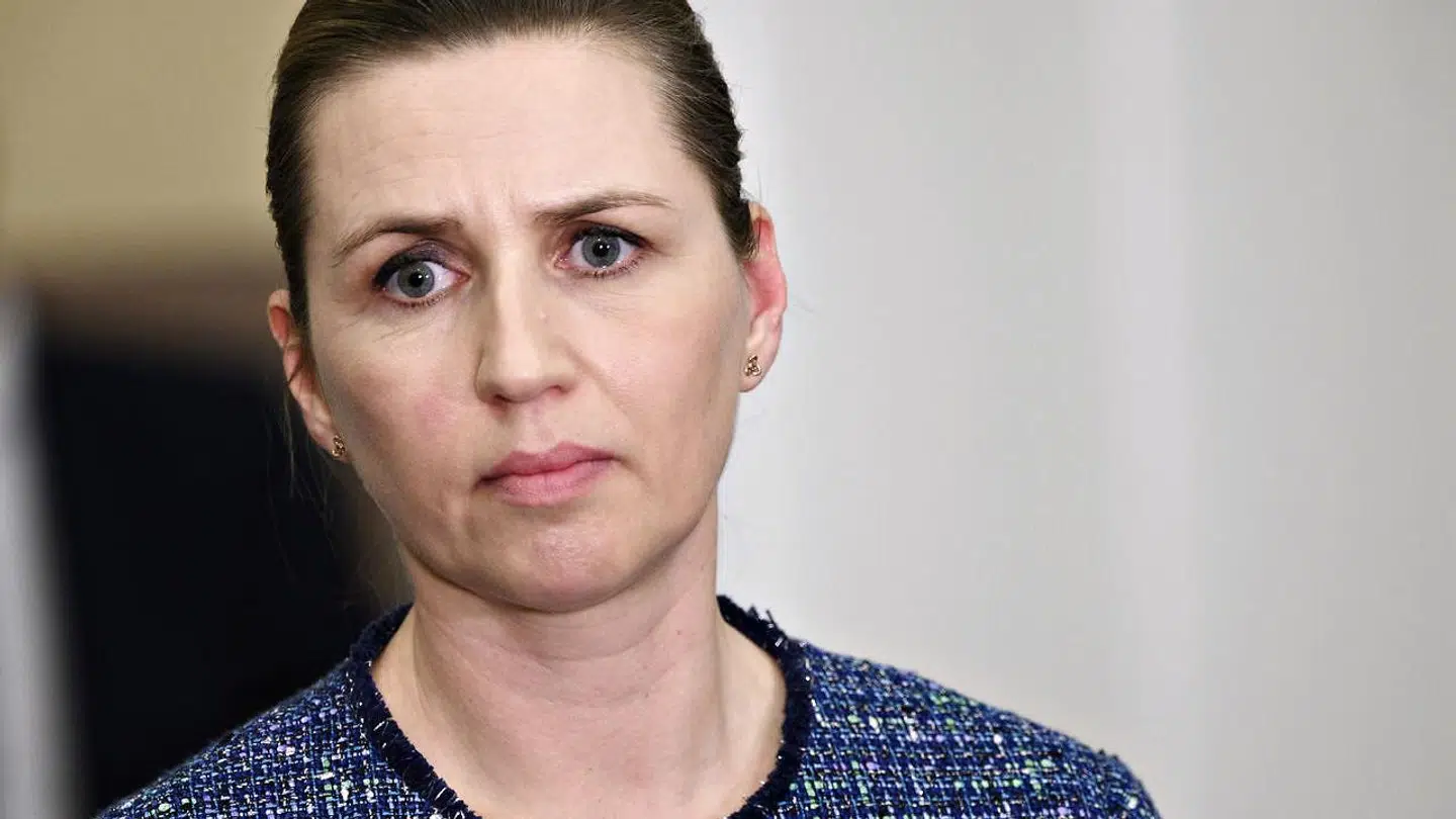 Statsminister Mette Frederiksen (S), da statsministeren og partilederne for aftalepartierne præsenterer en genåbningsplan, i landstingssalen på Christiansborg i København, mandag den 22. marts 2021. Bag aftalen står alle folketingets partier bortset fra Nye Borgerlige.. (Foto: Philip Davali/Ritzau Scanpix)