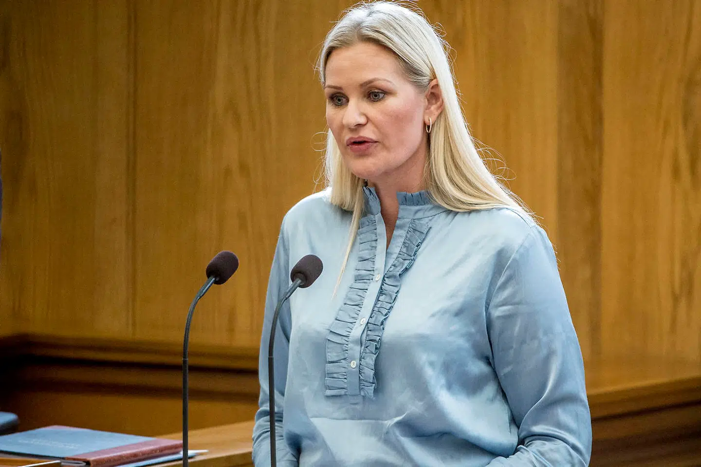 (ARKIV) Britt Bager (V) under Folketingets åbningsdebat i folketingssalen på Christiansborg, torsdag 4. oktober 2018. Endnu et folketingsmedlem forlader Venstre. Partiets tidligere politiske ordfører skifter til De Konservative. Det skriver Ritzau, tirsdag 23. marts 2021. (Foto: Asger Ladefoged/Ritzau Scanpix)