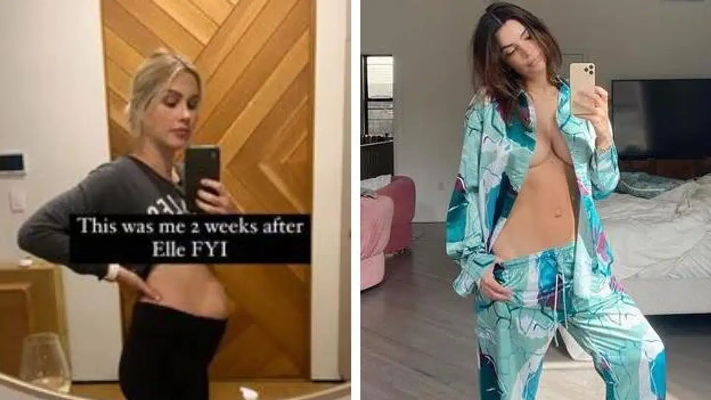 Claire Holt (v) to uger efter fødslen og Emily Ratajkowski (h) 11 dage efter fødslen. (Foto: Instagram)
