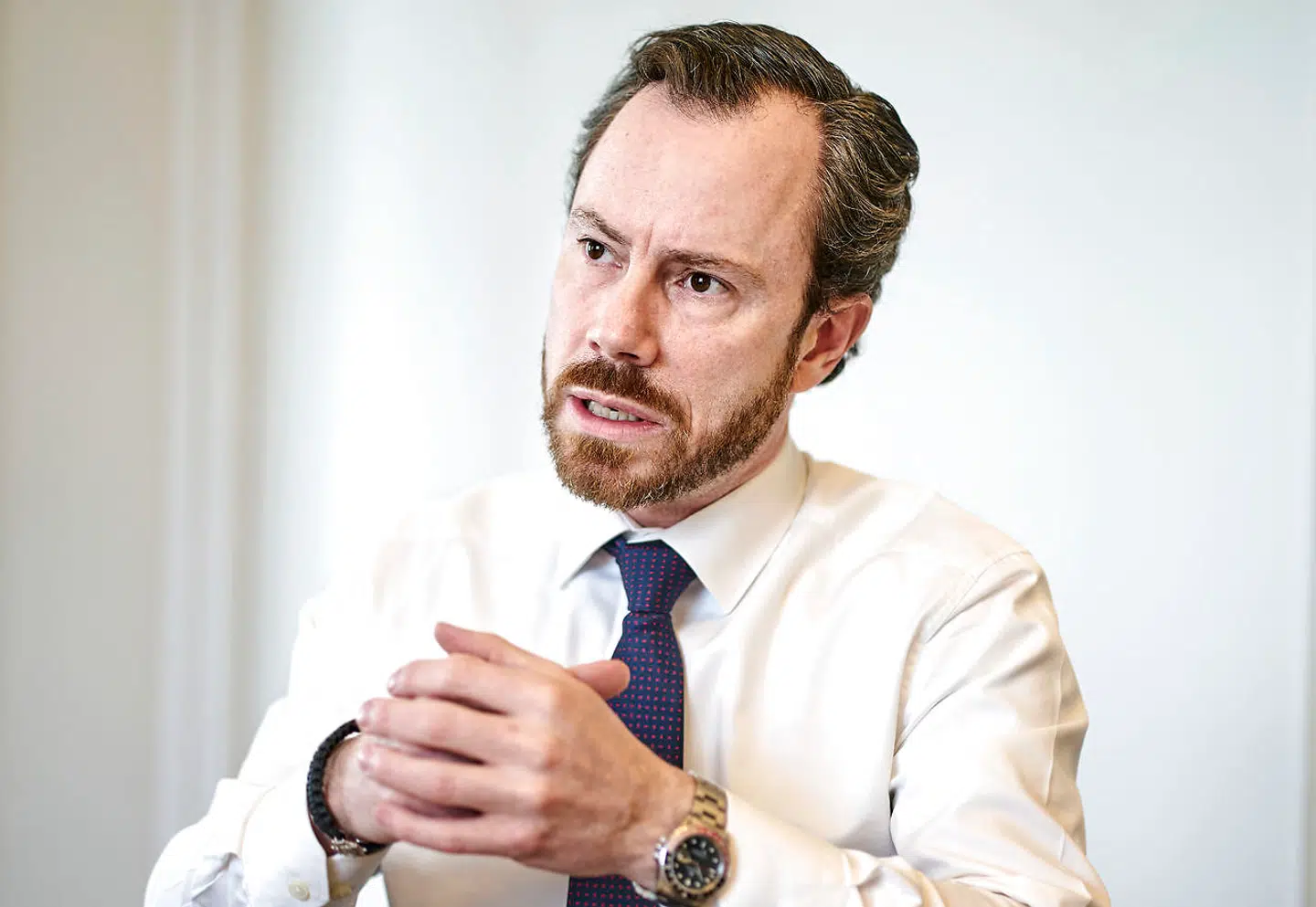 Venstre-formand Jakob Ellemann-Jensen og Lars Chr Lilleholt, der vil have Forsvarskommandoen løsrevet fra Forsvarsministeriet efter heftig kritik af forsvarsminister trine Bramsen og Mette Frederiksen-regeringen for at have taget magten fra Forsvarets ledelse.