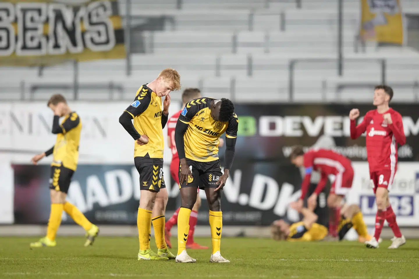 Horsens' overlevelseschancer led endnu et knæk med nederlaget til bundrivalen Lyngby. Frank Cilius/Ritzau Scanpix