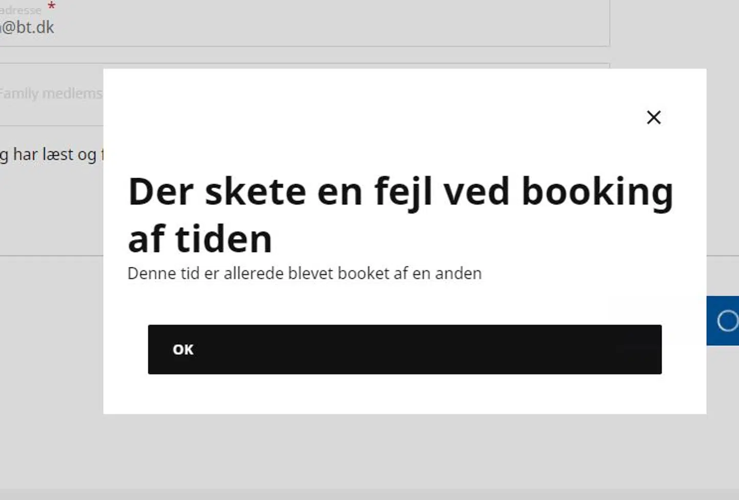 Sådan ser det ud, når man booker en ledig tid på IKEAs hjemmeside.