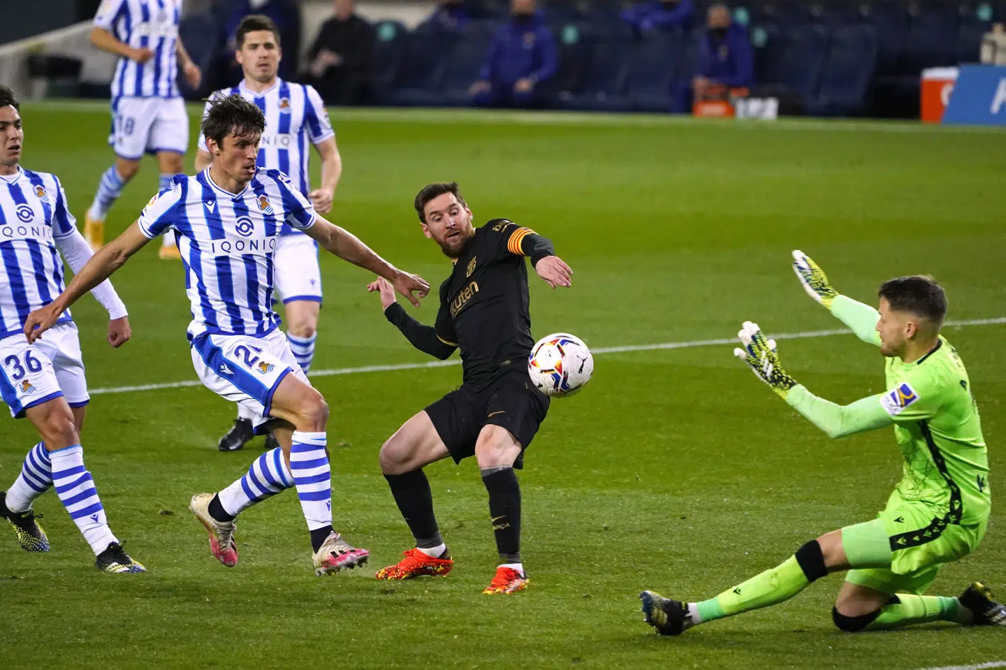 Lionel Messi spillede sin kamp nummer 768 for Barcelona og sidder nu på rekorden for flest kampe for klubben. Vincent West/Reuters