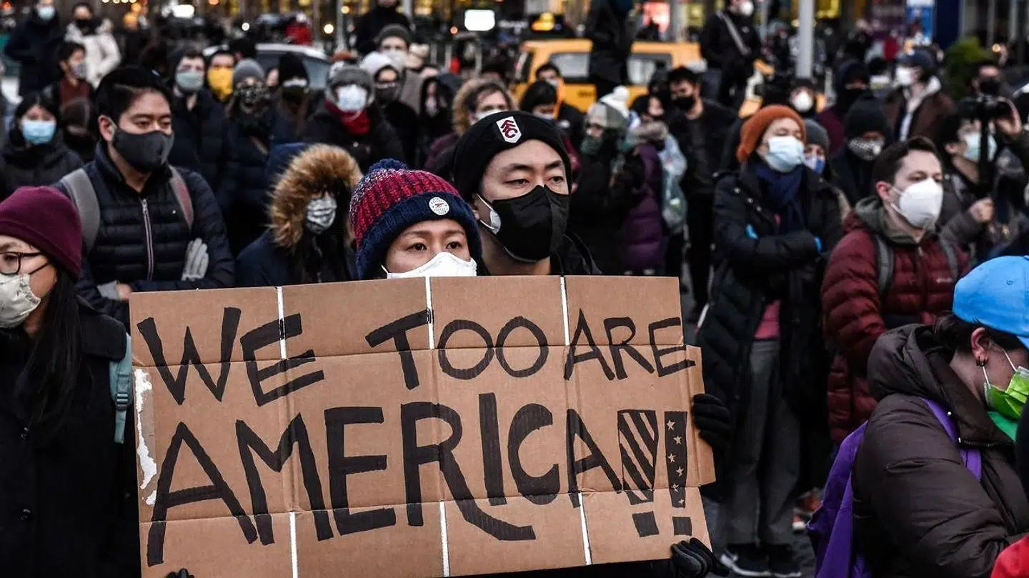 En demonstration i New York for få dage siden mod den stigende mængde hadforbrydelser mod asiater i USA.